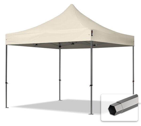TOOLPORT 3x3m gazebo pieghevole, PREMIUM acciaio, crema
