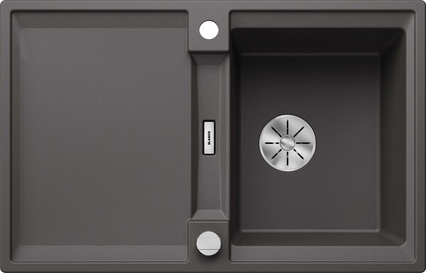 BLANCO ADIRA 45 S lavello da incasso SILGRANIT grigio roccia da 45 cm con comando a distanza dello scarico, con accessori