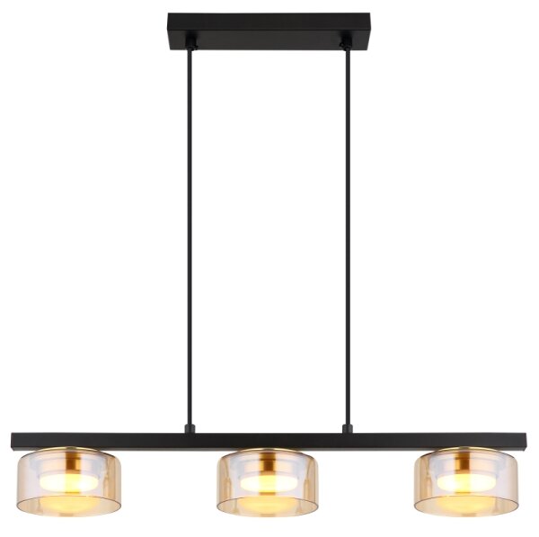 Globo 16055-3HG - Lampadario LED a sospensione con filo HIGGINS 3xGX53/6W/230V fumé/marrone