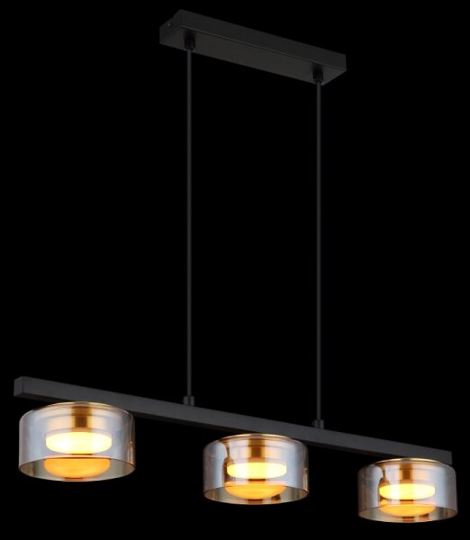 Globo 16055-3HG - Lampadario LED a sospensione con filo HIGGINS 3xGX53/6W/230V fumé/marrone