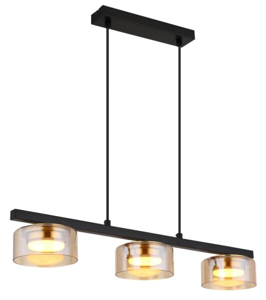 Globo 16055-3HG - Lampadario LED a sospensione con filo HIGGINS 3xGX53/6W/230V fumé/marrone
