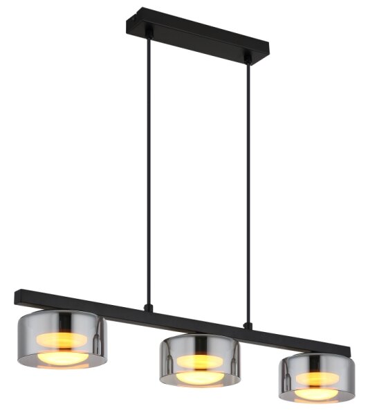 Globo 16055-3HS - Lampadario LED a sospensione con filo HIGGINS 3xGX53/6W/230V fumé/nero