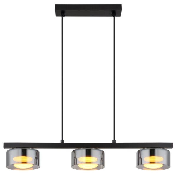 Globo 16055-3HS - Lampadario LED a sospensione con filo HIGGINS 3xGX53/6W/230V fumé/nero