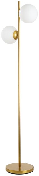 Lampada da Terra Ø28x165 cm Paralumi a Sfera con Attacco E27 Struttura in Metallo Oro