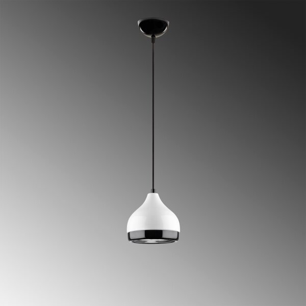 Lampadario a sospensione con filo YILDO 1xE27/40W/230V bianco/nero