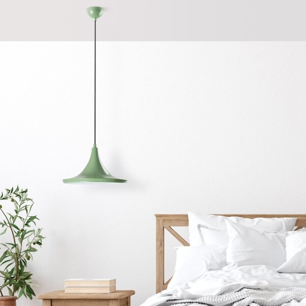 Lampadario a sospensione con filo TOM 1xE27/40W/230V verde