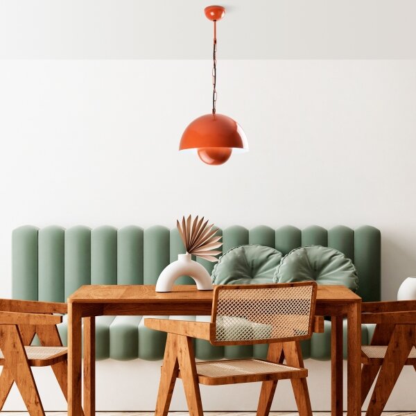 Lampadario a sospensione con filo KURE 1xE27/40W/230V arancione