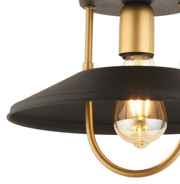 Lampadario a sospensione con filo 1xE27/40W/230V nero/oro