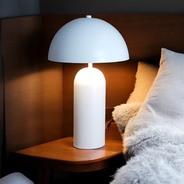 Lampada da tavolo Shana in metallo bianco E27