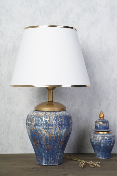 Lampada da tavolo 1xE27/40W/230V blu/oro