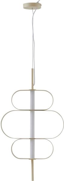 Lucande LED a sospensione Audrina, beige, metallo, dimmerabile