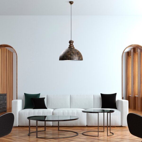 Lampadario a sospensione con filo KURE 1xE27/40W/230V diametro 40 cm grigio
