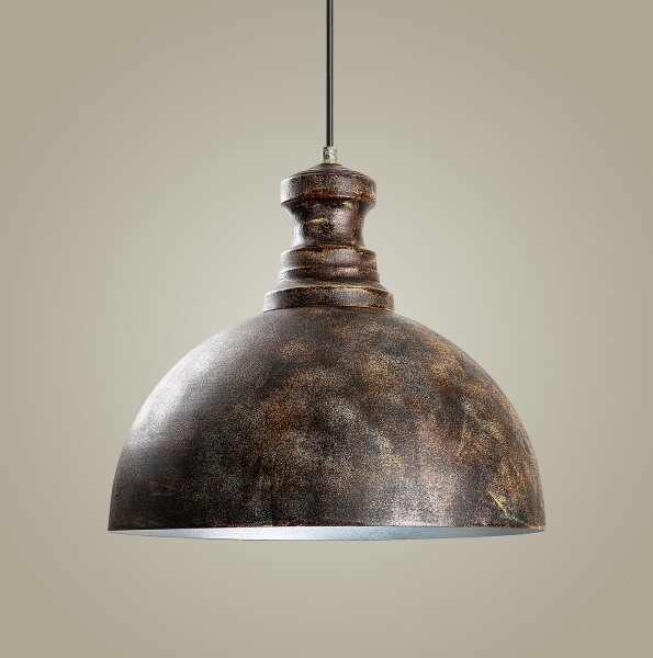 Lampadario a sospensione con filo KURE 1xE27/40W/230V diametro 40 cm grigio