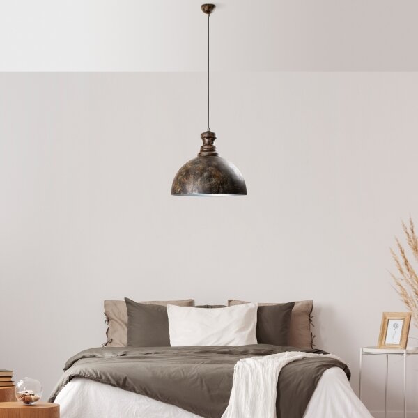 Lampadario a sospensione con filo KURE 1xE27/40W/230V diametro 40 cm grigio