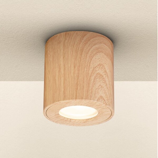 Brilagi -Luce Spot da bagno MIA 1xGU10/30W/230V 84x80 mm decorazioni in rovere IP44