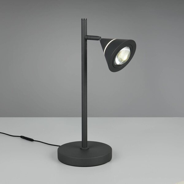 Trio Lighting Lampada da tavolo a LED Romeo, dimmerabile, Nero, Soggiorno / Sala da pranzo, Metallo, Moderno, Lampada da tavolo LED