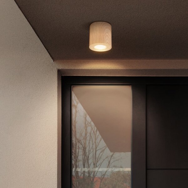 Brilagi -Luce Spot da bagno MIA 1xGU10/30W/230V 84x80 mm decorazioni in rovere IP44