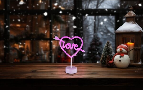 Globo 28066 - Decorazione da tavolo LED Neon ARMOR LED/2W/3xAA cuore