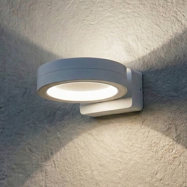 Applique da esterni a LED Selviro Lindby, Bianco / Opale, Alluminio, Moderno, Applique LED da esterni