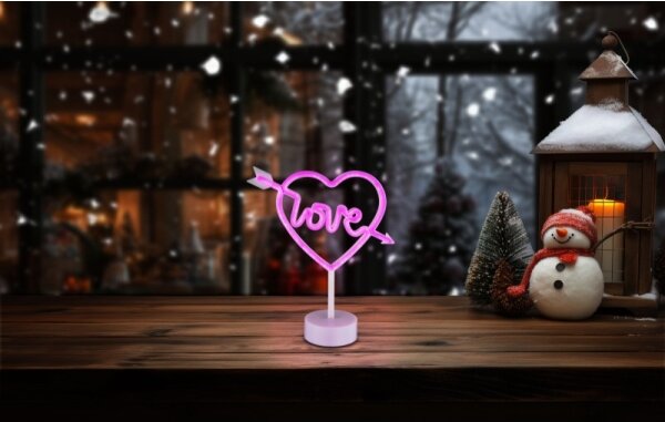 Globo 28066 - Decorazione da tavolo LED Neon ARMOR LED/2W/3xAA cuore