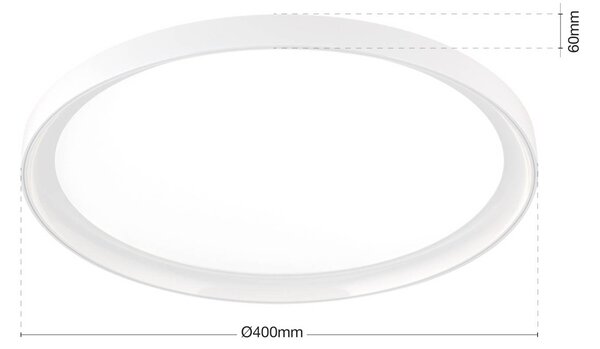 ORION Plafoniera soffitto GAMMA, dimmerabile, Bianco / Opale, Soggiorno / Sala da pranzo, Alluminio, Moderno, Plafoniera