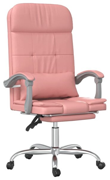 VidaXL Sedia da ufficio con funzione massaggio in Pelle finta rosa