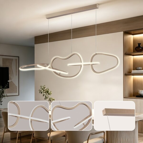 BRILAGI - LED dimmerabile lampadario a cavo SIGNATURE LED/80W/230V 120x25 cm beige + telecomando