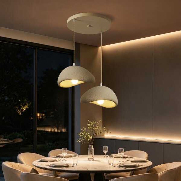 BRILAGI - Lampadario a sospensione con cavo WABI SABI 2xE27/60W/230V beige