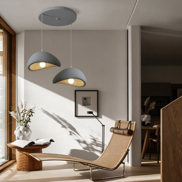 BRILAGI - Lampadario a cavo WABI SABI 2xE27/60W/230V grigio