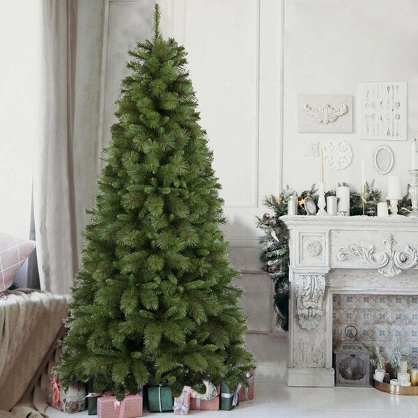 Albero di Natale Namir Ø88x180 cm 628 Rami Super Folto Realistico con Base a Croce in Metallo e PP Verde