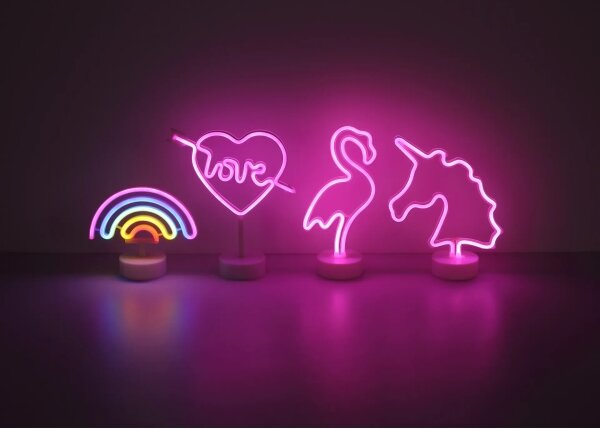 Globo 28064 - Decorazione da tavolo LED Neon FLAMINGO LED/2W/3xAA