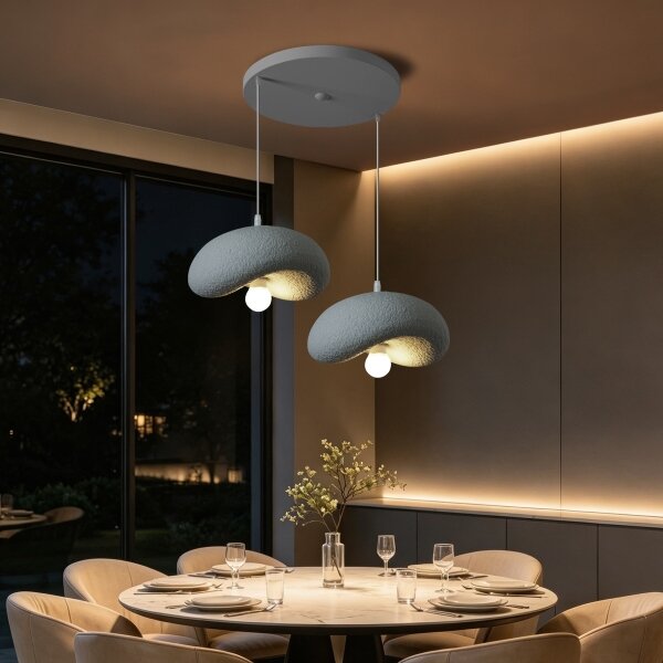 BRILAGI - Lampadario a sospensione su cavo WABI SABI 2xE27/60W/230V grigio