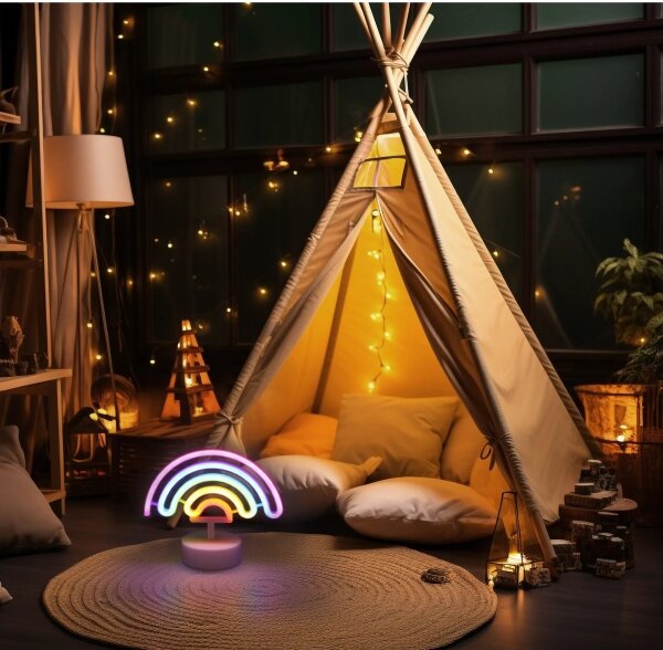 Globo 28063 - Decorazione da tavolo LED Neon PELANGI LED/2W/3xAA arcobaleno