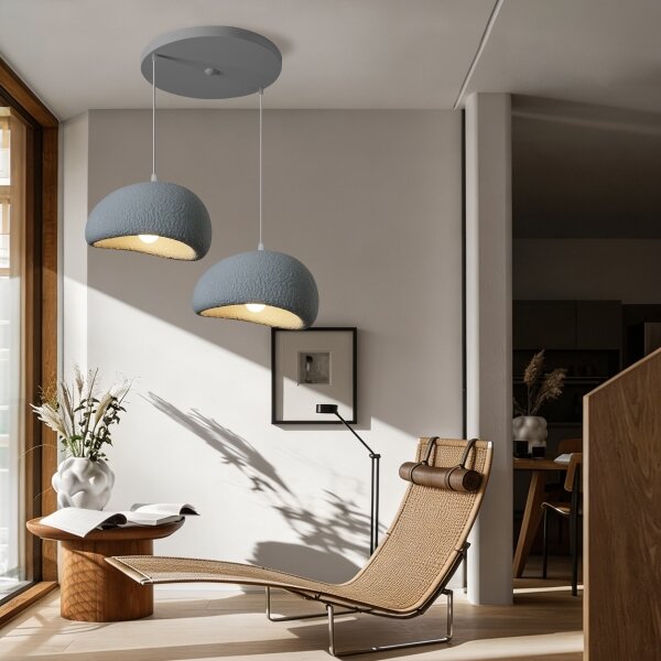BRILAGI - Lampada a sospensione su cavo WABI SABI 2xE27/60W/230V grigia