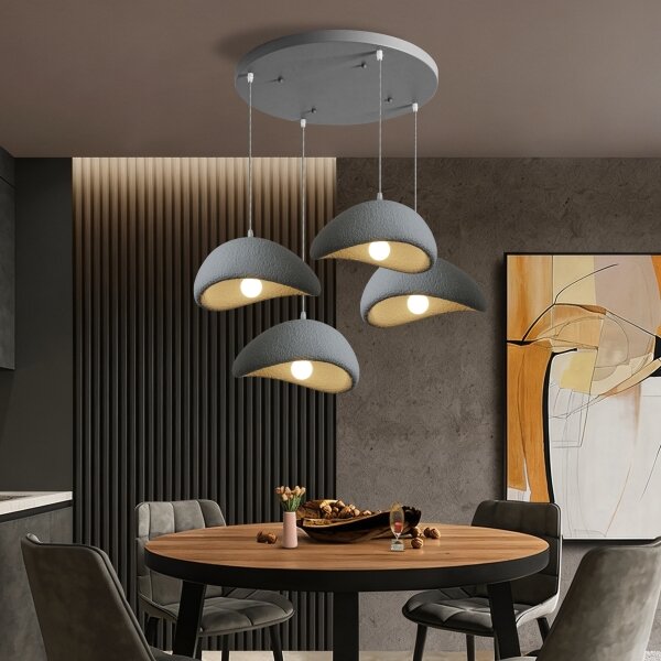 BRILAGI - Lampadario sospeso con cavo WABI SABI 4xE27/60W/230V grigio
