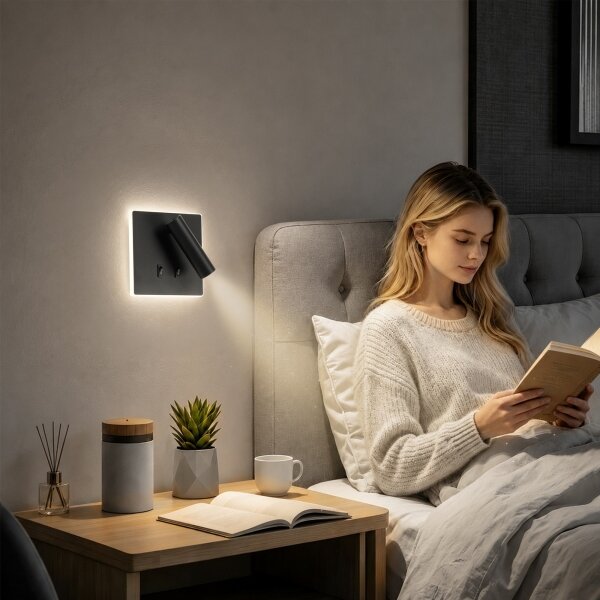 BRILAGI - LED Faretto da parete ZAYA DOUBLE LED/8W/230V + LED/3W nero