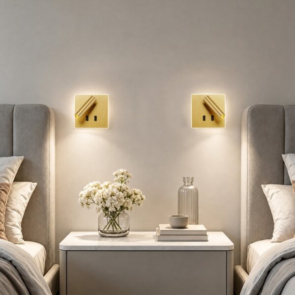 BRILAGI - Faretto da parete LED ZAYA DOUBLE LED/8W/230V + LED/3W dorato