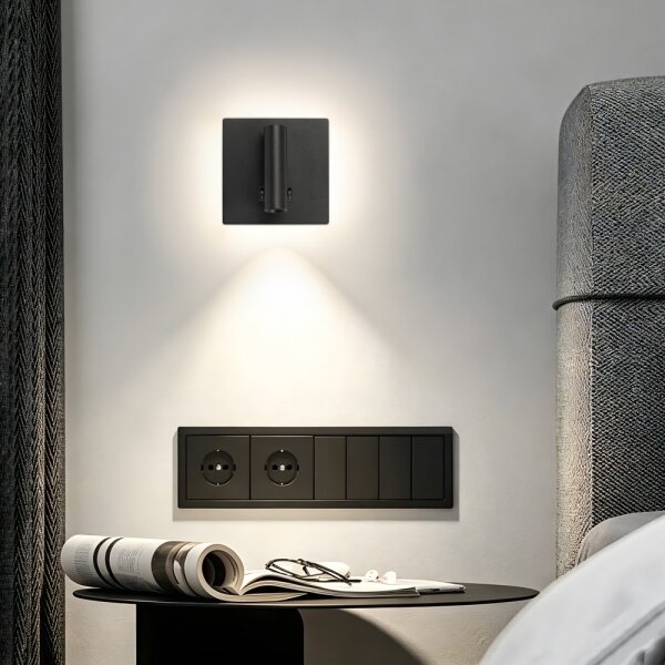 BRILAGI - LED Faretto da parete ZAYA DOUBLE LED/8W/230V + LED/3W nero