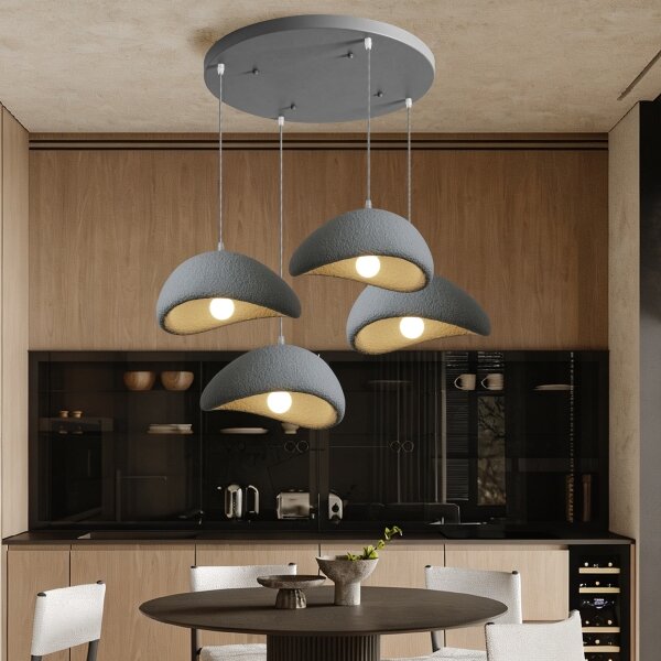 BRILAGI - Lampadario sospeso con cavo WABI SABI 4xE27/60W/230V grigio