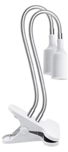 Lampada da tavolo flessibile con clip PLANTY 2xE27/30W/230V bianca per piante