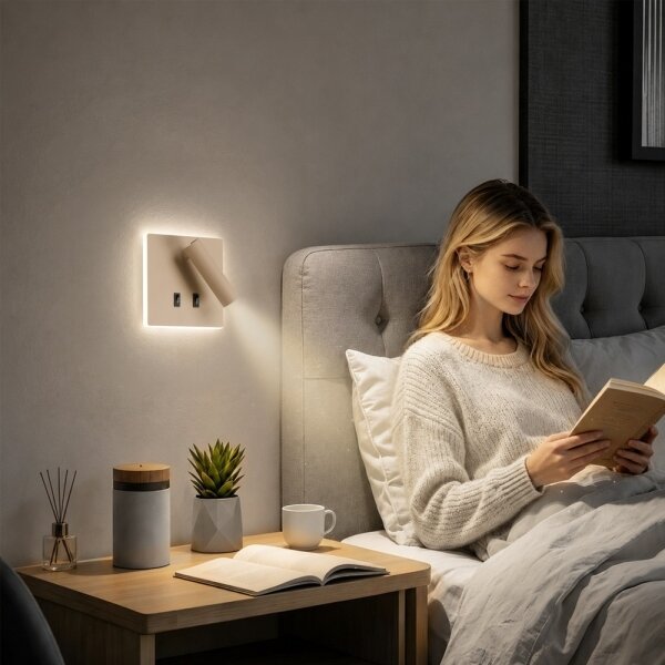 BRILAGI - Faretto da parete LED ZAYA DOUBLE LED/8W/230V + LED/3W beige