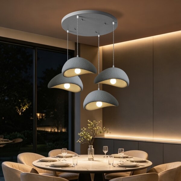 BRILAGI - Lampadario sospeso con cavo WABI SABI 4xE27/60W/230V grigio