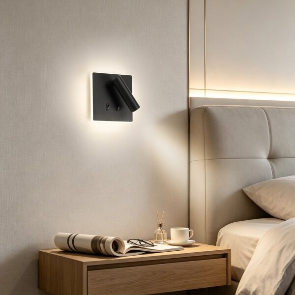 BRILAGI - LED Faretto da parete ZAYA DOUBLE LED/8W/230V + LED/3W nero