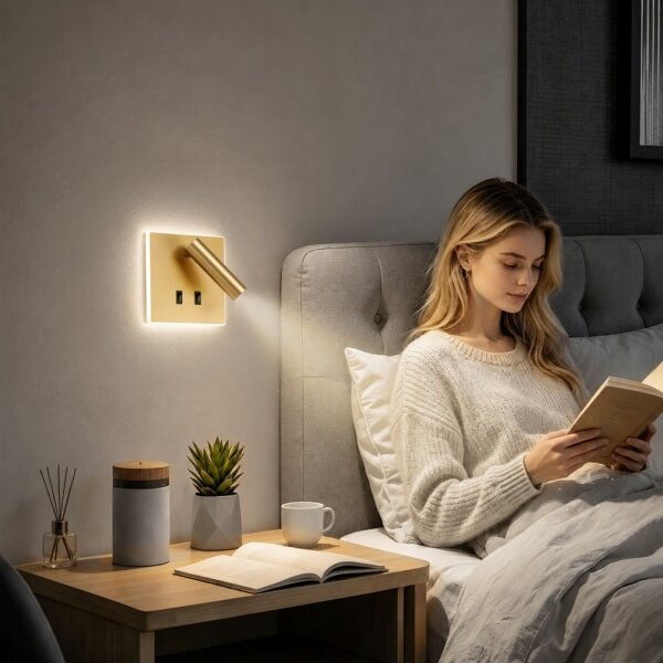 BRILAGI - Faretto da parete LED ZAYA DOUBLE LED/8W/230V + LED/3W dorato