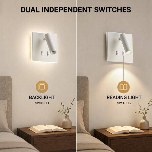 BRILAGI - Faretto LED da parete orientabile ZAYA DOUBLE LED/8W/230V + LED/3W bianco