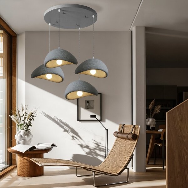 BRILAGI - Lampadario sospeso con cavo WABI SABI 4xE27/60W/230V grigio