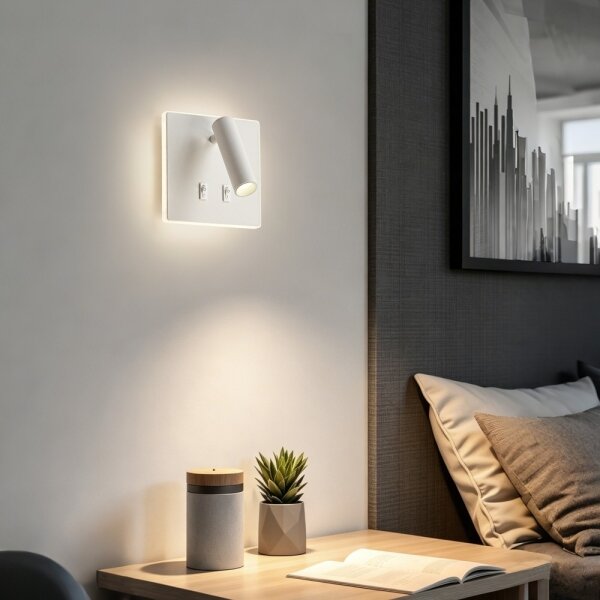 BRILAGI - Faretto LED da parete orientabile ZAYA DOUBLE LED/8W/230V + LED/3W bianco