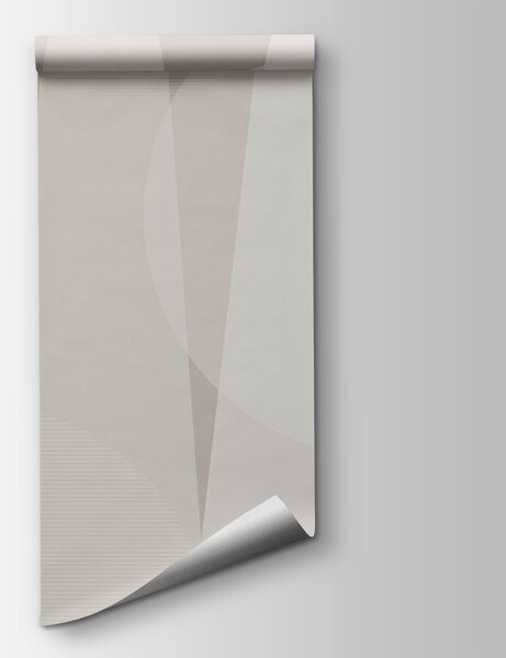 Carta da parati Sfondo grigio e bianco con cerchi e linee, Carta da parati Moderno, Carta da parati popolare, w08304 - Tapeko.it