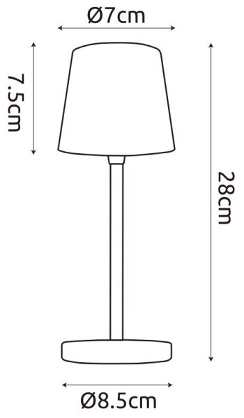 Globo - Lampada da tavolo LED Dimmerabile per esterni LED/2W/5V 3000/4000/6000K 2200 mAh IP44 crema
