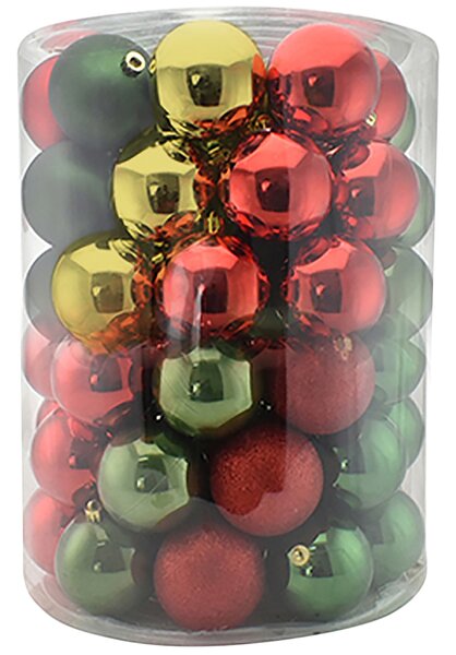 Set 34 Palle di Natale Ø8 cm in 4 Fantasie con Brillantini Multicolore